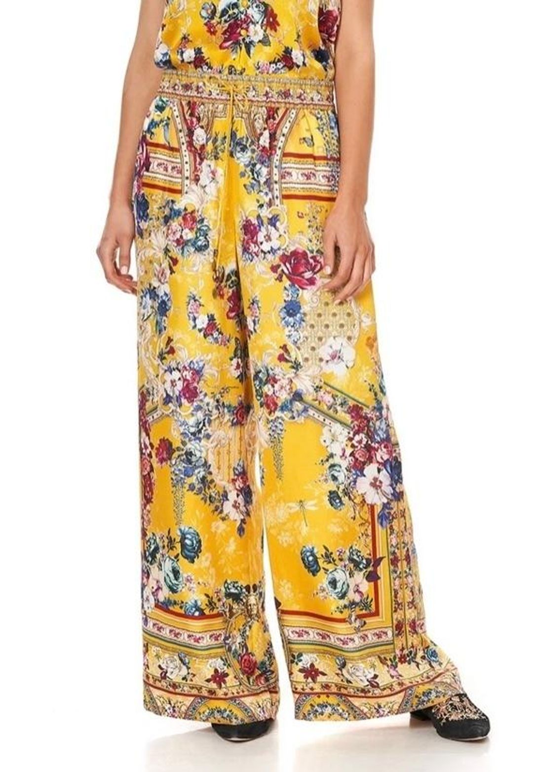 Camilla Crowned Roses Straight Leg Pants Size AU 10 for rent on The Volte - main image