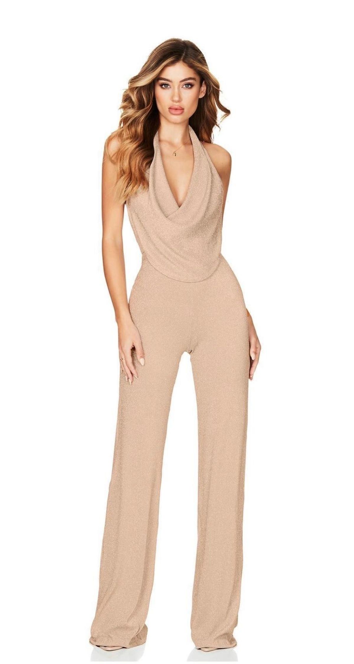 Love Nookie Dream Lover Jumpsuit Gold Size 6 for rent on The Volte - main image