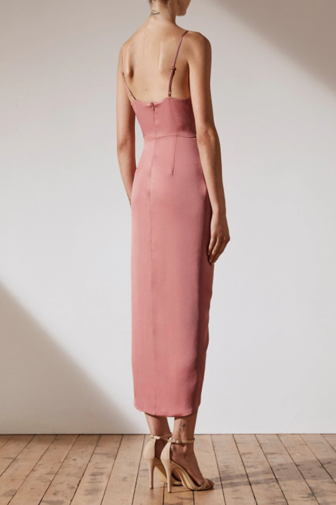 Shona Joy Luxe Tie Front Cocktail Dress Pink  Size 8 for rent on The Volte - main image