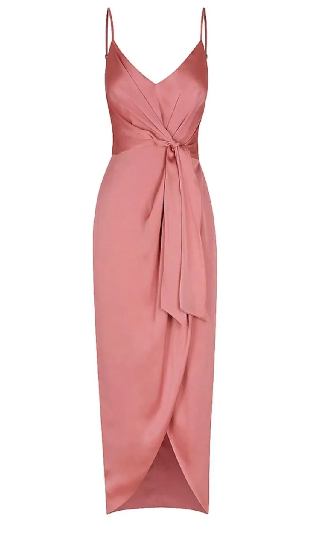 Shona Joy Luxe Tie Front Cocktail Dress Pink - Size 12 for rent on The Volte - main image