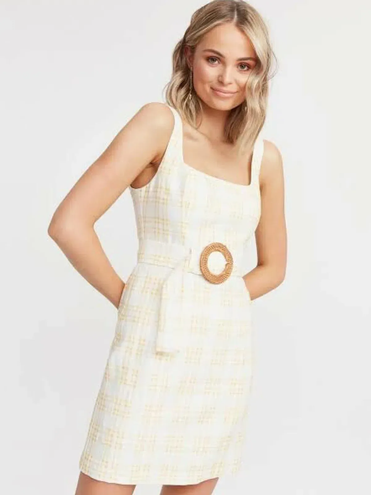 Kookai Checkered Mini Dress for rent on The Volte - main image