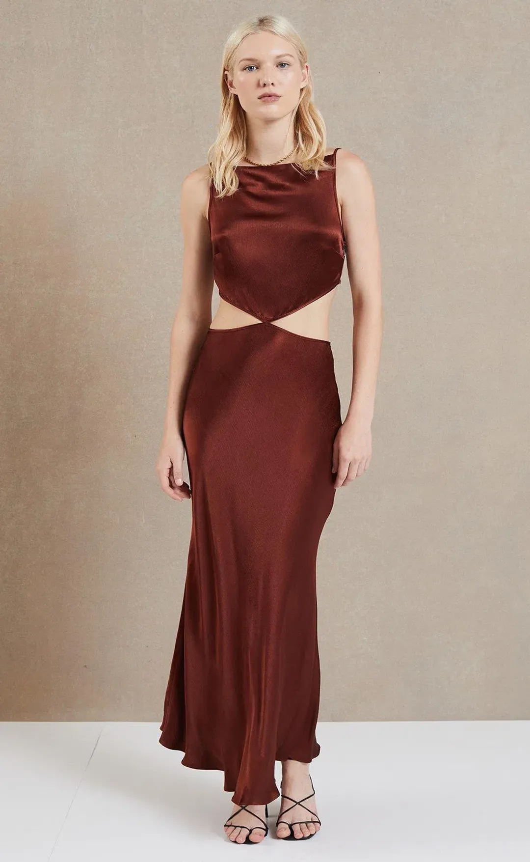 Bec & Bridge Camilla Cut Out Dress Cherry Size 8 for rent on The Volte - main image