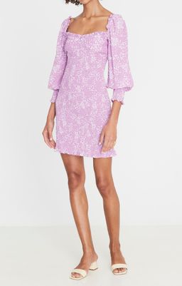 Faithfull The Brand Gombardy Mini Dress Stevie Floral Lavender Size 8 for rent on The Volte - image 1