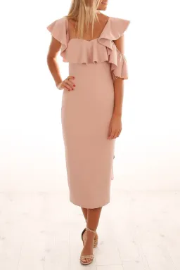 Pasduchas Romy Midi Dress Jasper Blush Size 8 for rent on The Volte - image 1