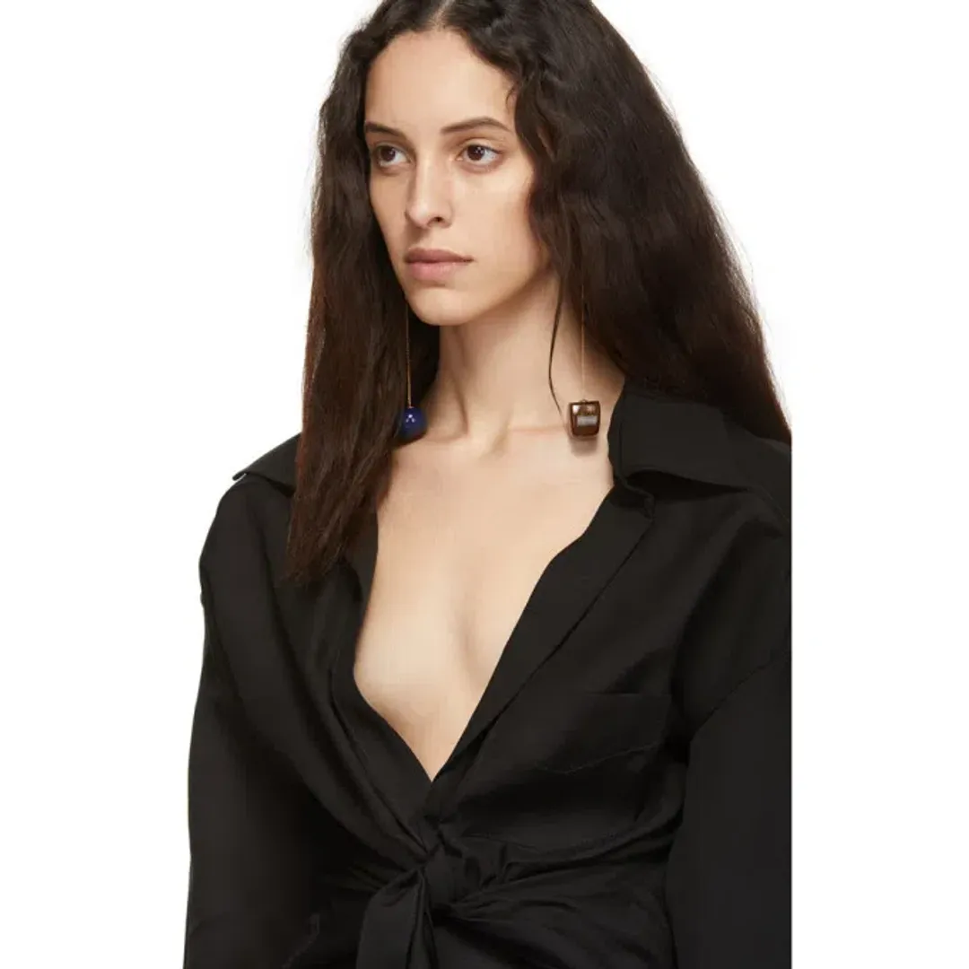 Jacquemus La Chemise Pavia Shirt Black Size 8 for rent on The Volte - main image