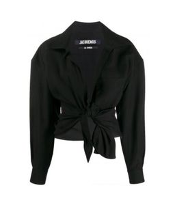 Jacquemus La Chemise Pavia Shirt Black Size 8 for rent on The Volte - image 4