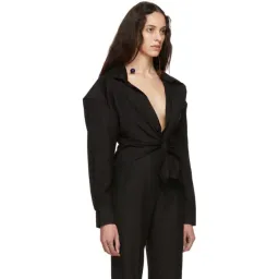 Jacquemus La Chemise Pavia Shirt Black Size 8 for rent on The Volte - image 2