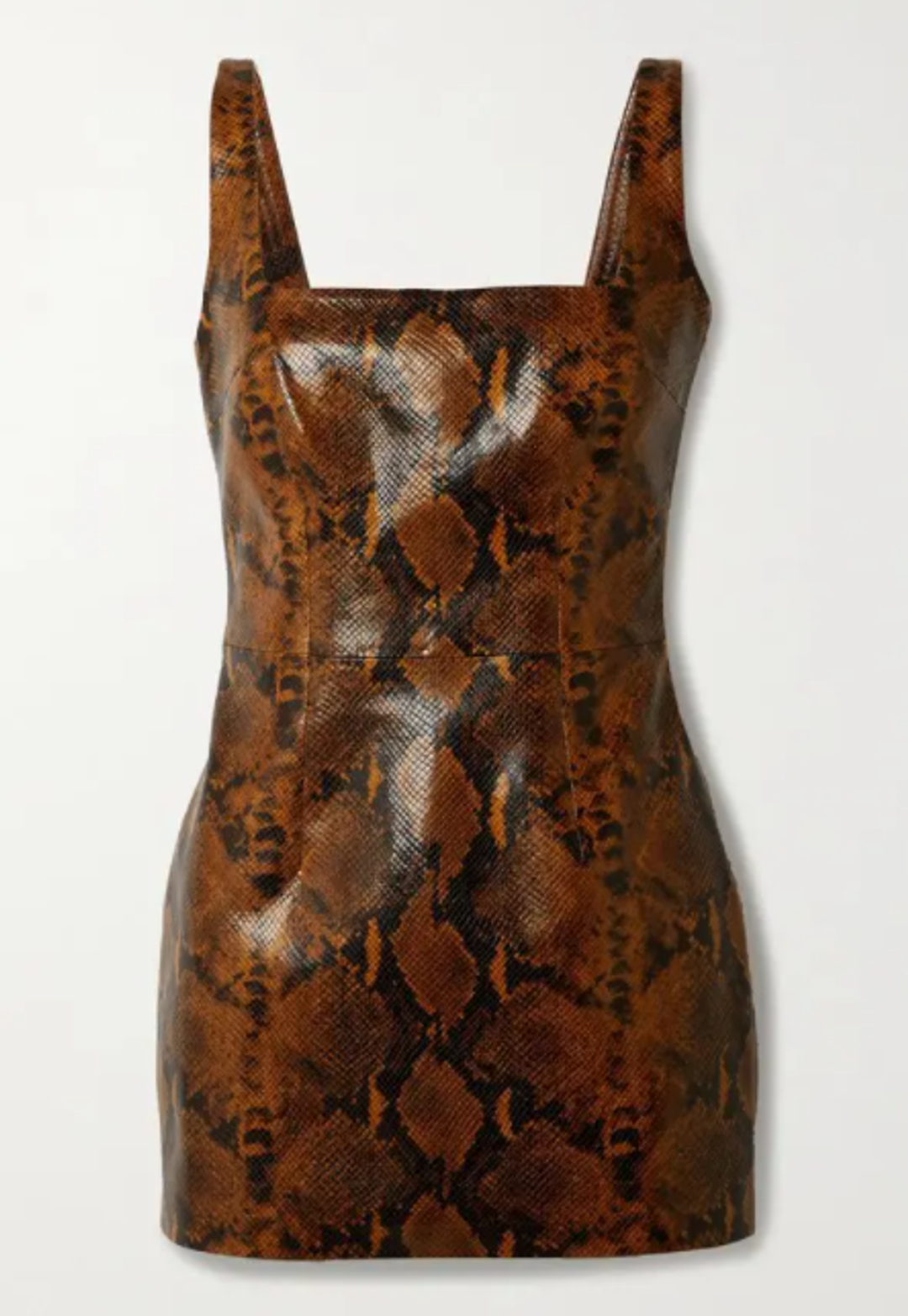Gauge81 Kaoma Snake Effect Faux Leather Mini Dress Print Size 8 for rent on The Volte - main image