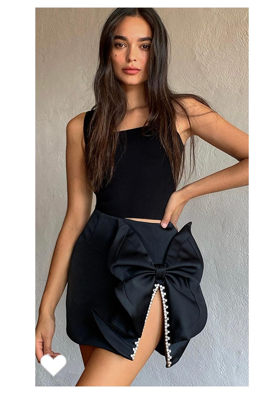 Area Butterfly Bow Mini Skirt Black Size 8 for rent on The Volte - main image