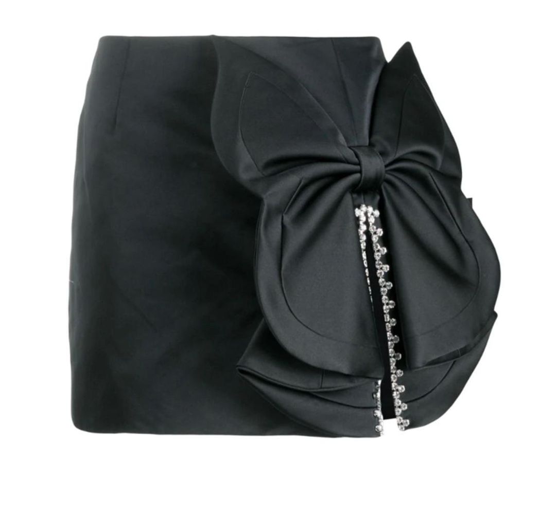 Area Butterfly Bow Mini Skirt Black Size 8 for rent on The Volte - main image