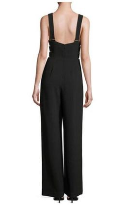 Zimmermann Stretch Crepe buckle Jumpsuit black size 8 for rent on The Volte - image 2