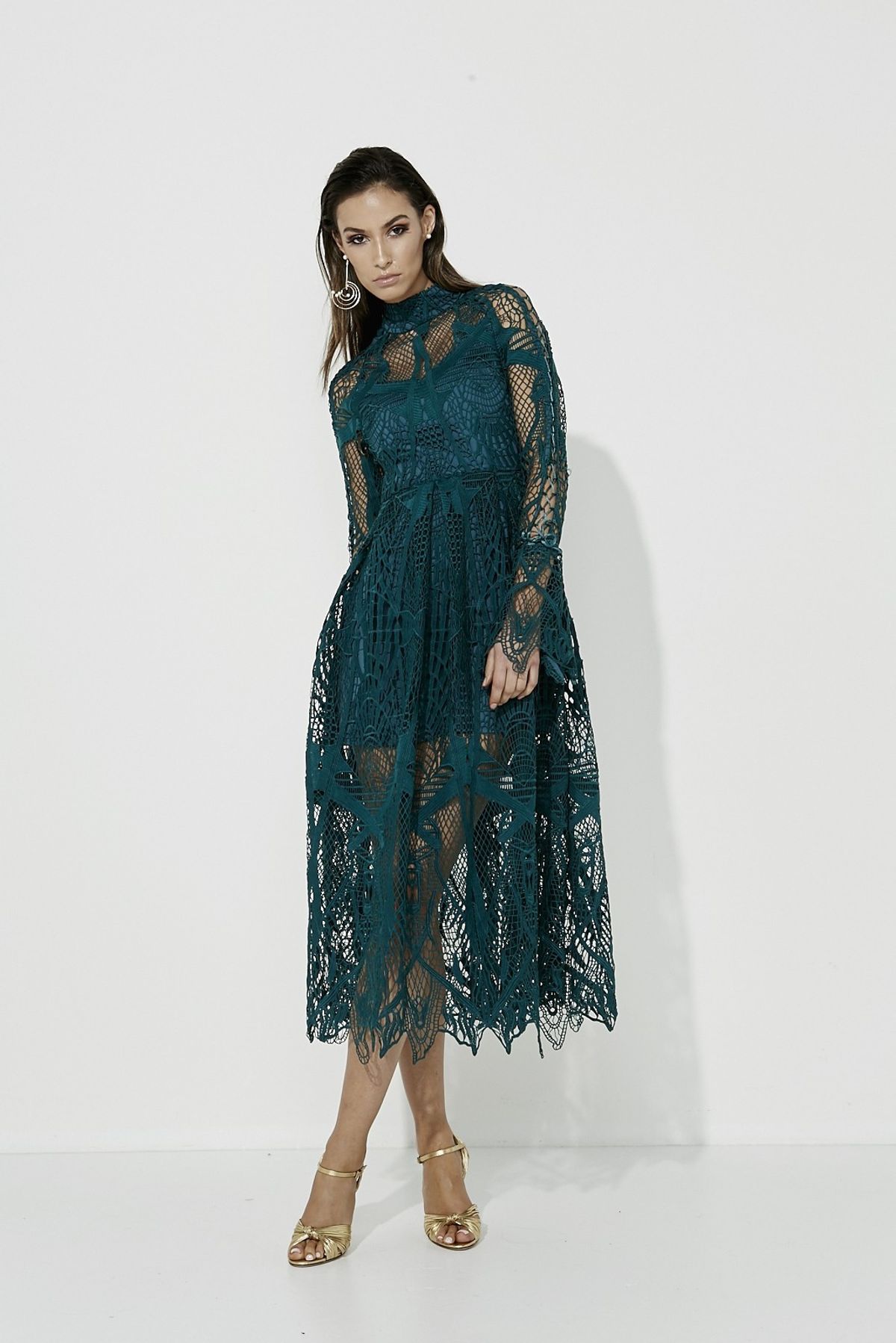 MOSSMAN Ties that Bind Dress Emerald size 10 for rent on The Volte - main image