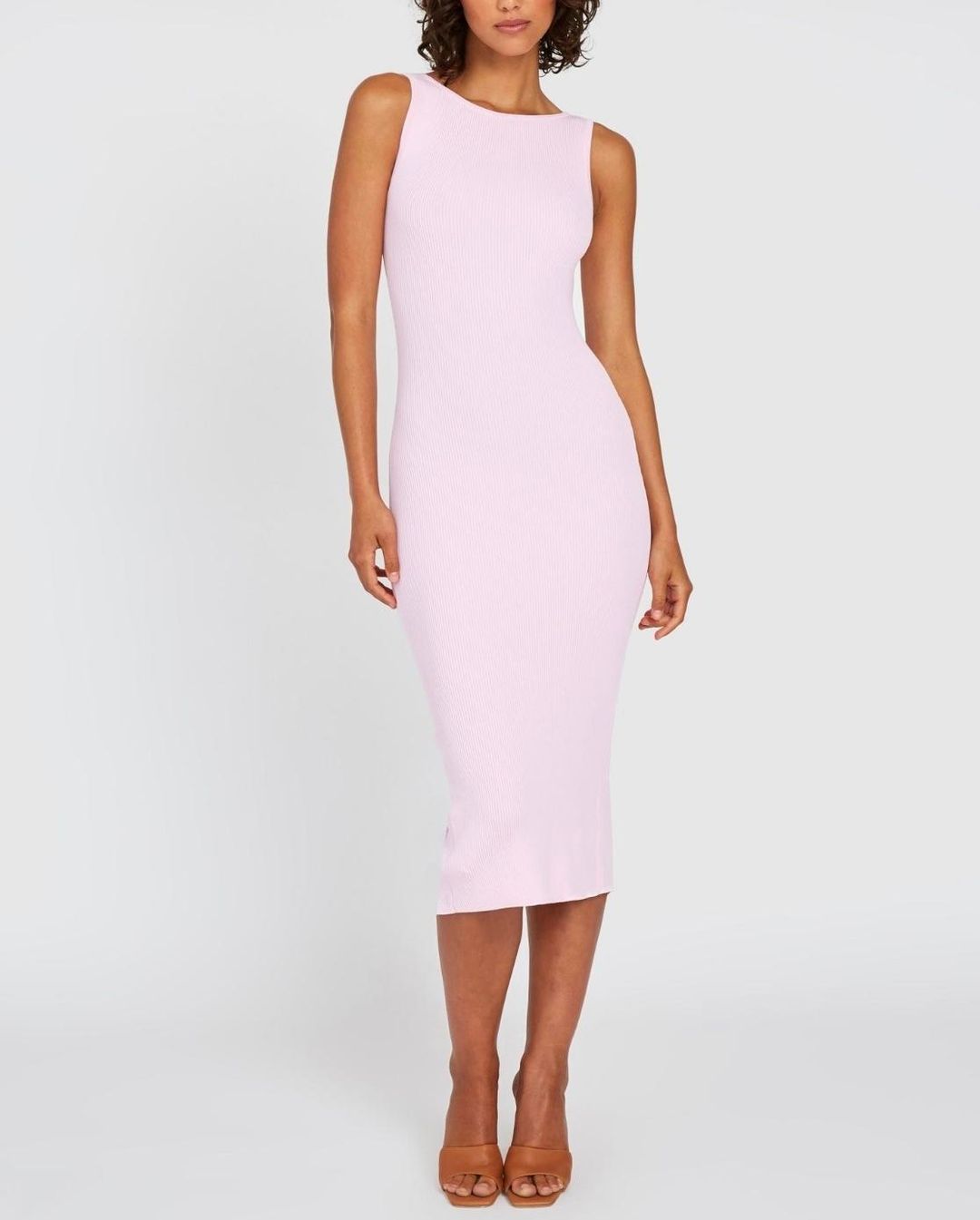 BY JOHNNY. - Alice Split Knit Dress - Light Pink for rent on The Volte - main image
