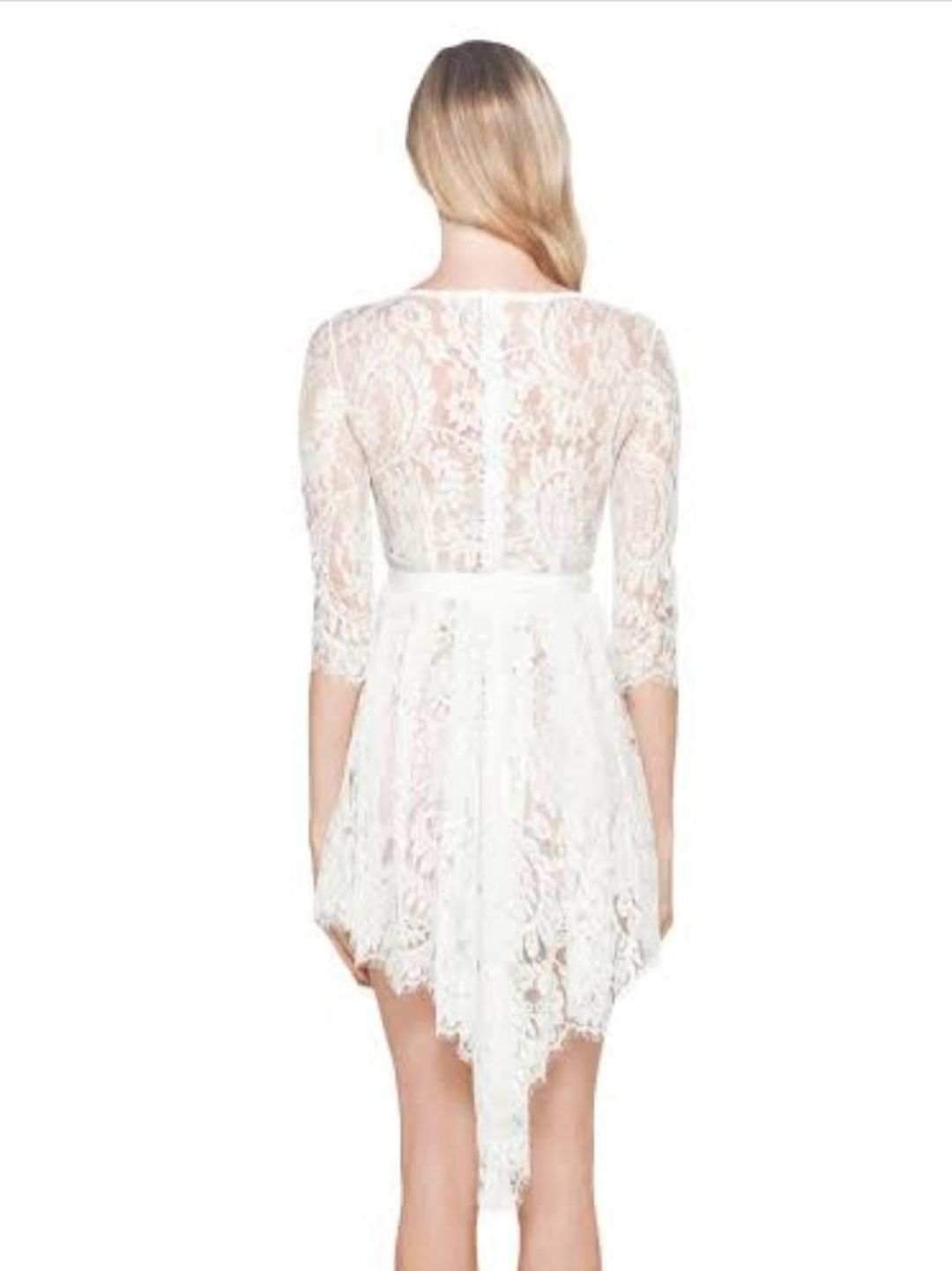 Lover Serpent Lace Dress Ivory 12 for rent on The Volte - main image