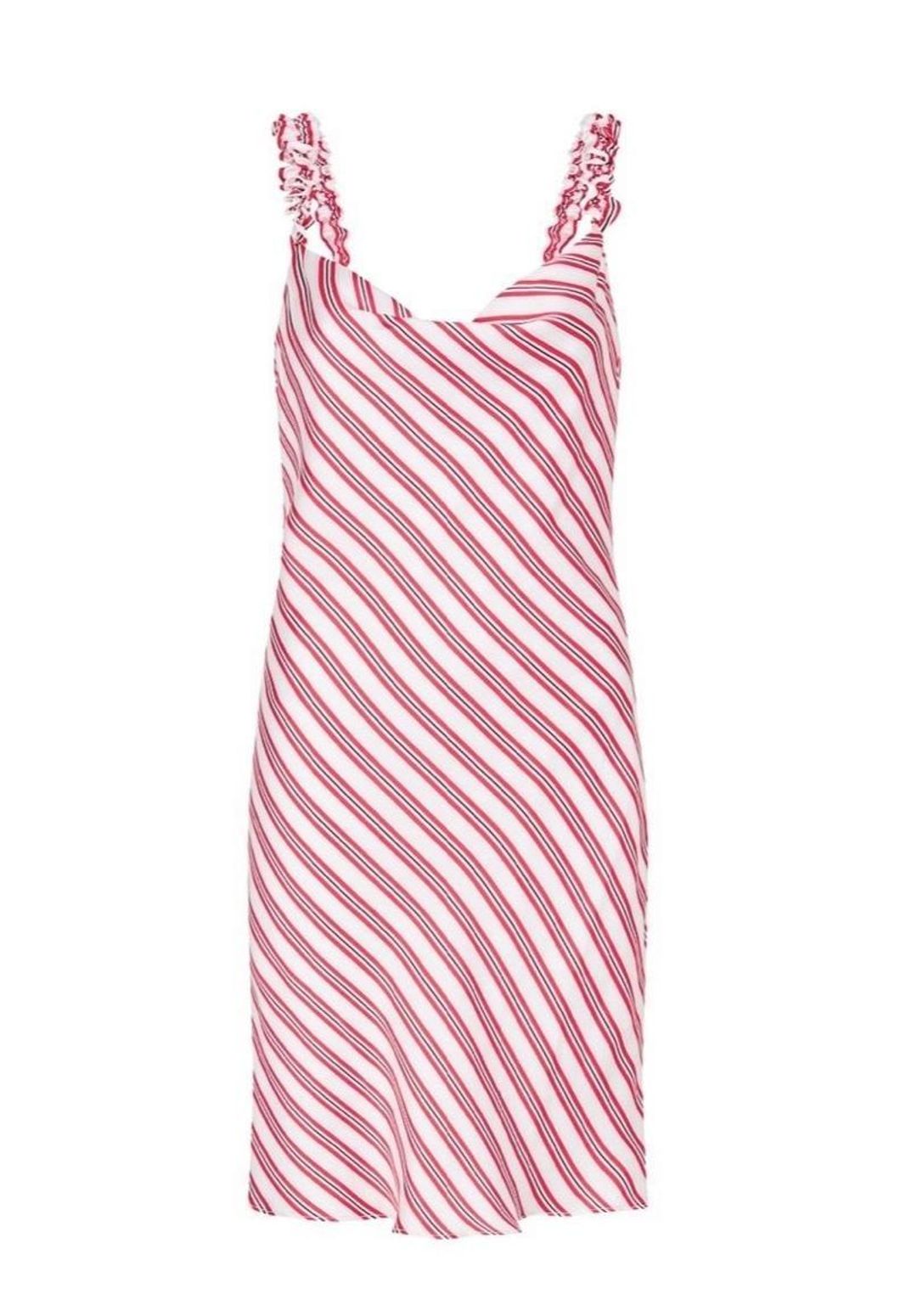 Rebecca Valance Marrakech Mini Red Stripe Dress Size 10 for rent on The Volte - main image