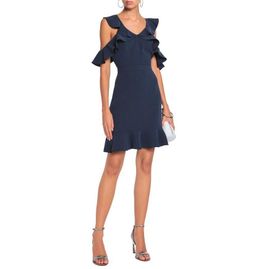 Rachel Zoe Delia ruffled crepe mini navy dress size 10 for rent on The Volte - image 1