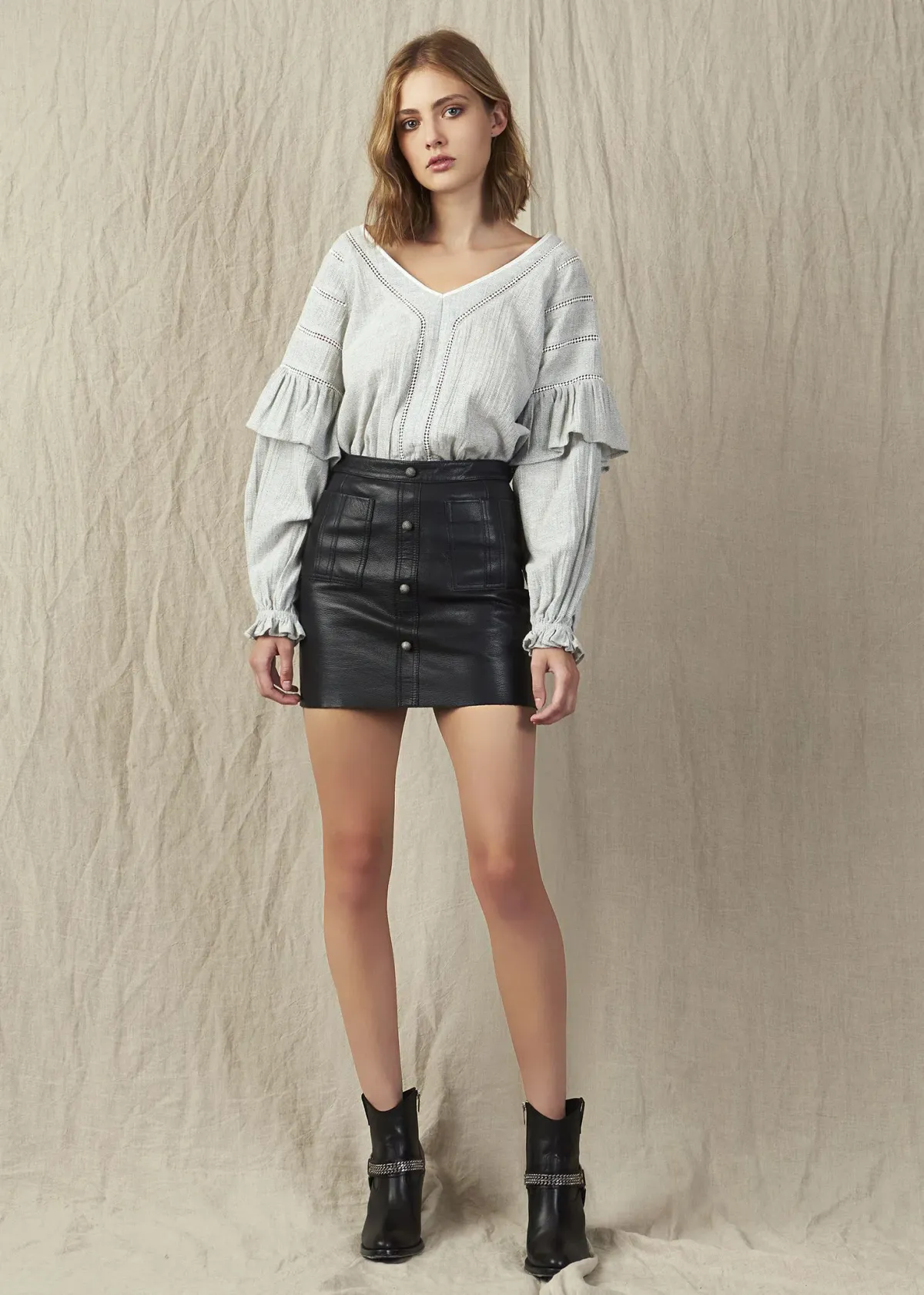 Aje Shrimpton Mini Dress in Black Size 8 for rent on The Volte - main image