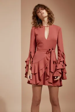 C/Meo Collective Gossamer Dress Rosewood One Size  for rent on The Volte - image 1