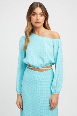 Kookai Brady Long Sleeve Top & Midi Skirt Set Blue Size 10 for rent on The Volte - image 3