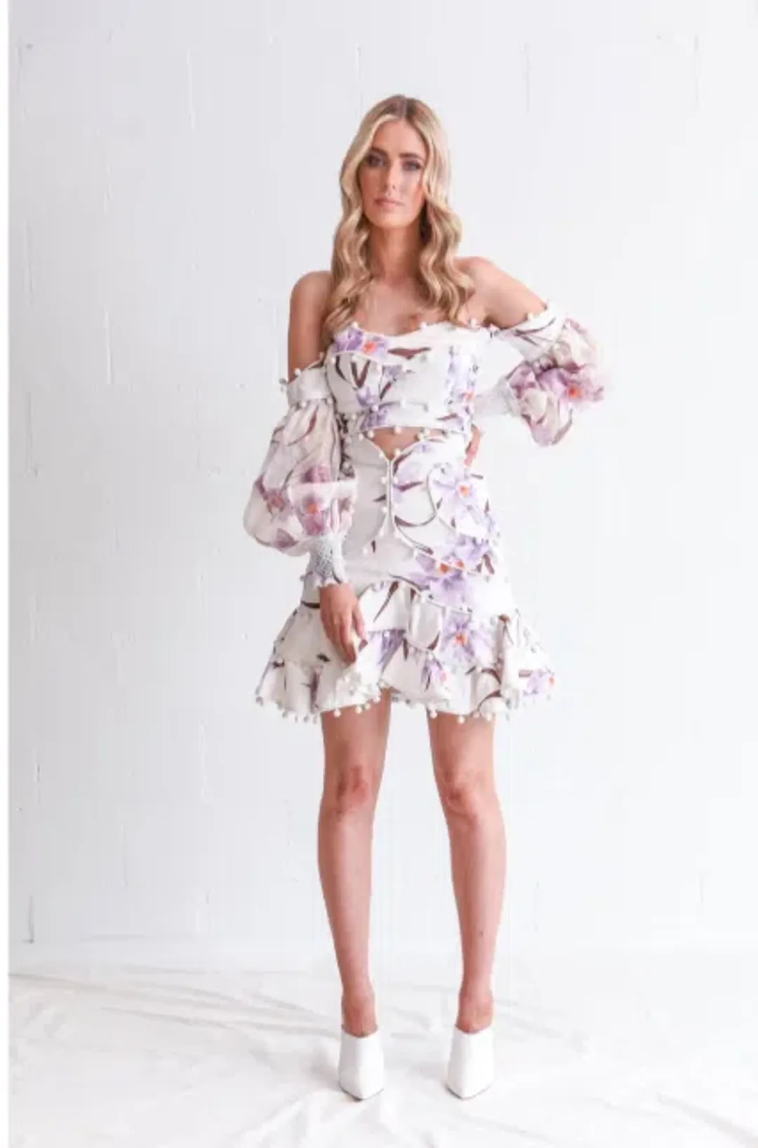 Zimmermann Corsage Bauble Bodice and Mini Skirt Set in Orchid Size 1 / Au 10 for rent on The Volte - main image