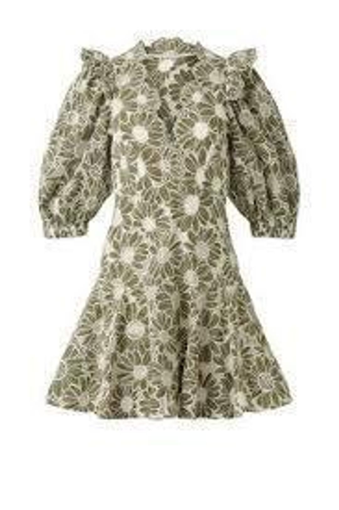 SANDRO embroidered floral green mini dress for rent on The Volte - main image
