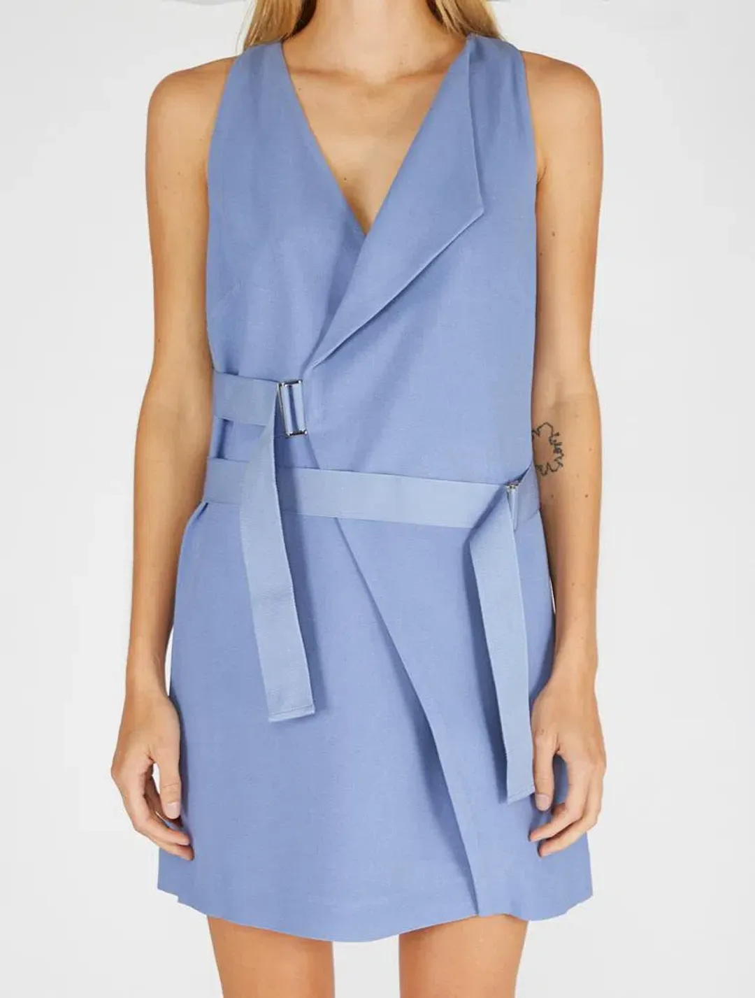 Dion Lee Holster Mini Dress Blue Size 4 for rent on The Volte - main image