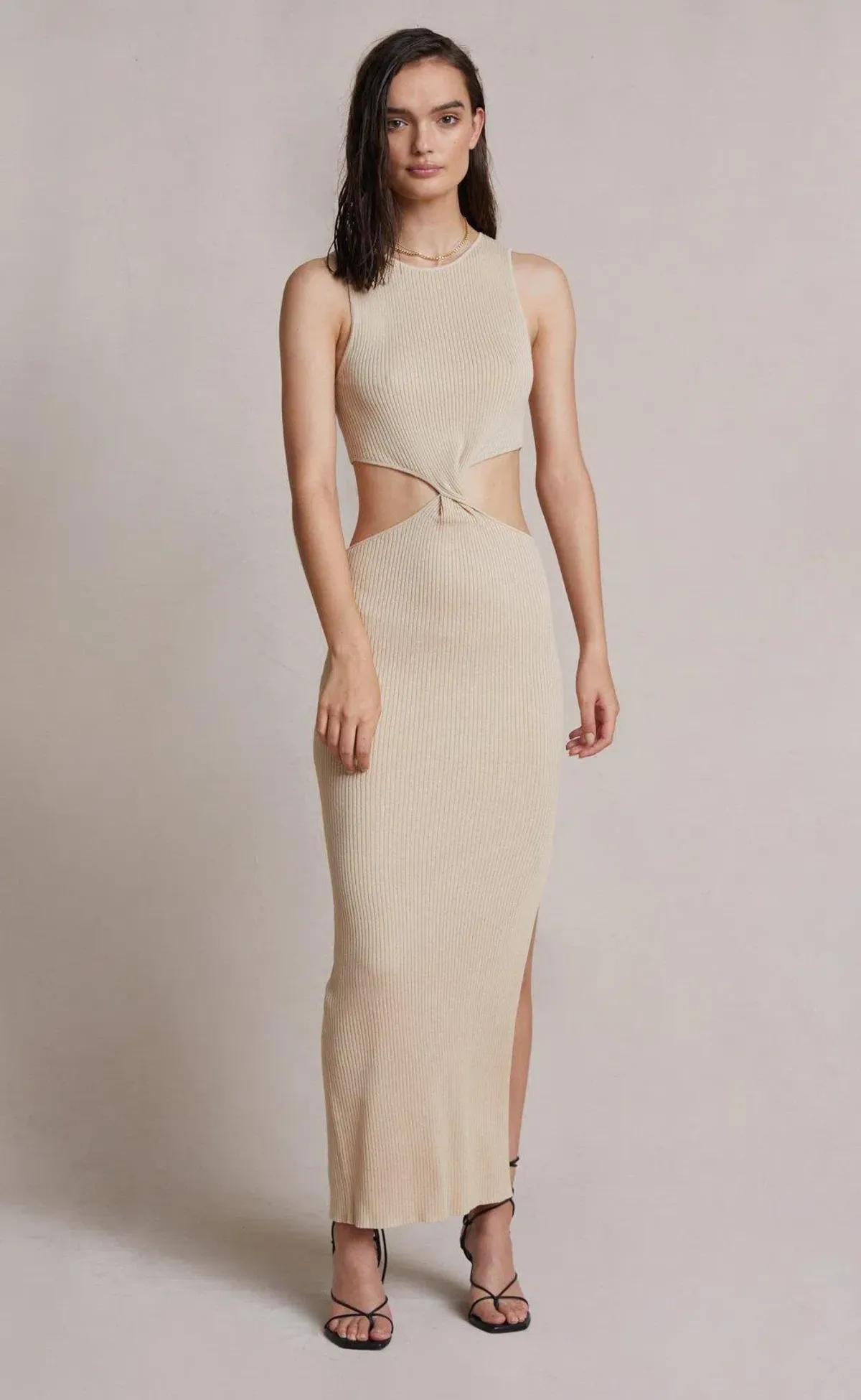 Bec and Bridge Riviera Knit Twist midi dress for rent on The Volte - main image