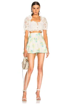 Zimmermann Whitewave Honeymooners Shorts Teal Poppy Floral Size 0 / AU 8 for rent on The Volte - image 1