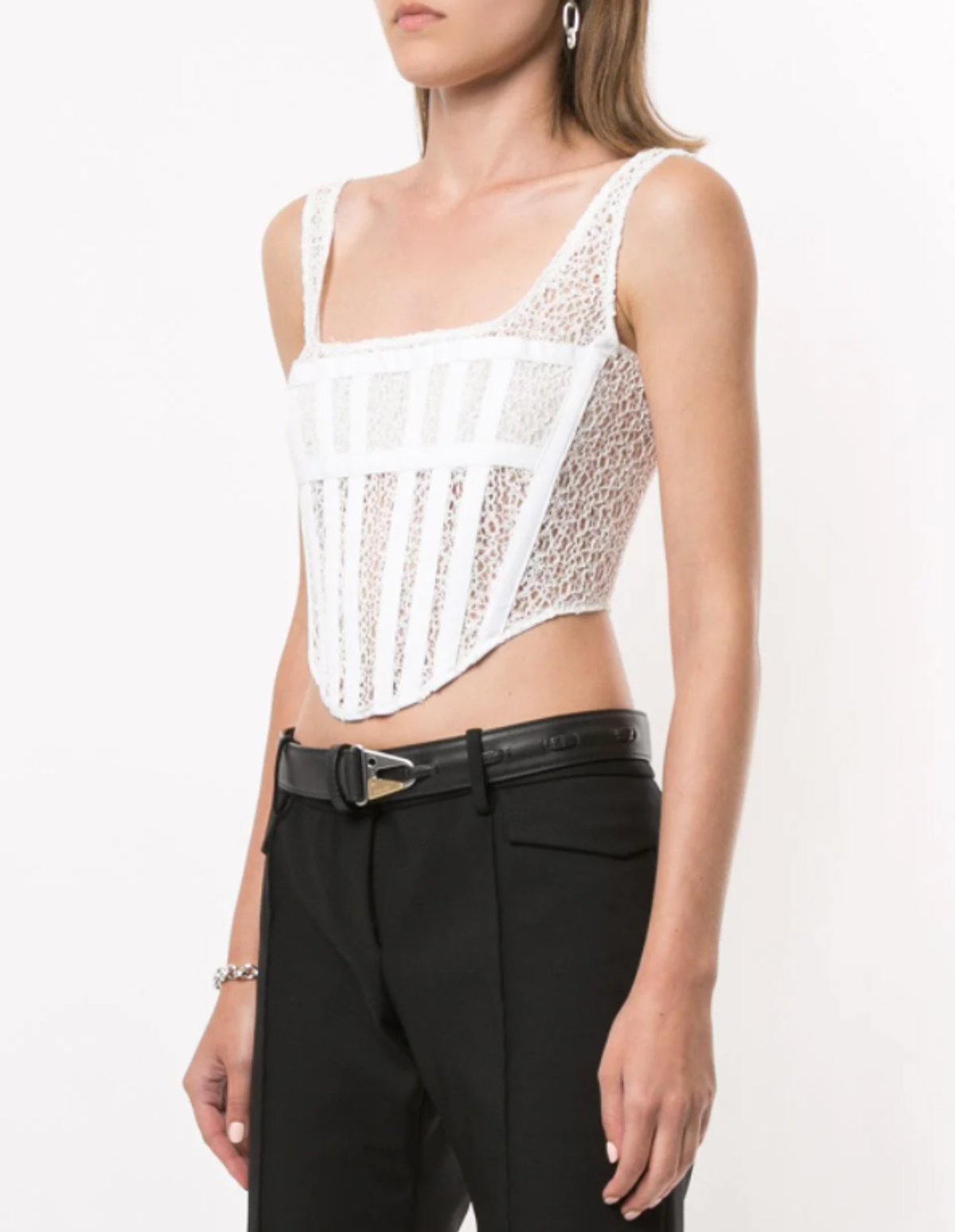 Dion Lee Lace Corset Top White Size 12 for rent on The Volte - main image