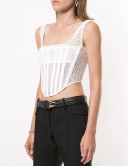 Dion Lee Lace Corset Top White Size 12 for rent on The Volte - image 1