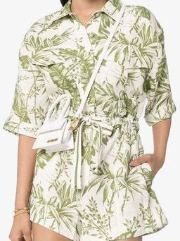 Zimmermann Empire Leaf Print Playsuit Green Size 0/8 for rent on The Volte - image 3