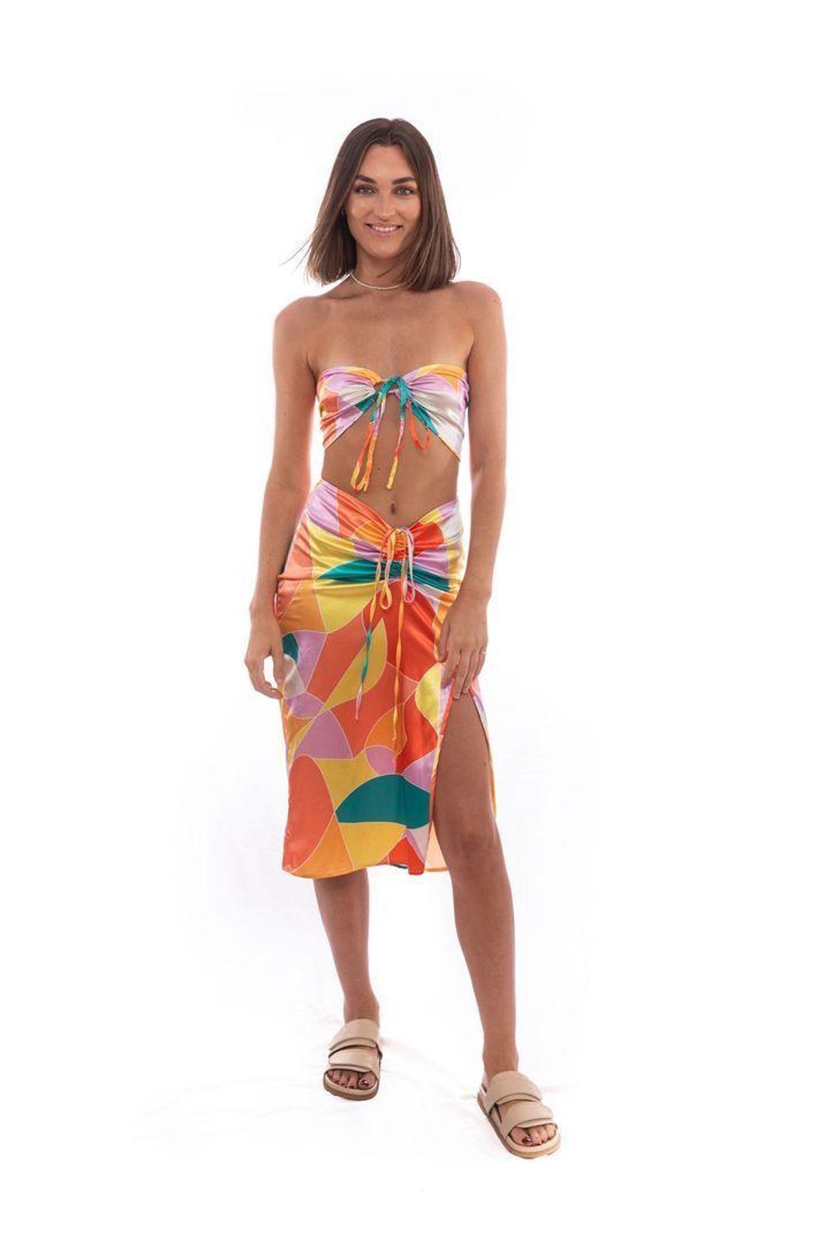 Desirs De Voyage Tahiti Crop and Bora Bora Skirt Print Size 6 for rent on The Volte - main image