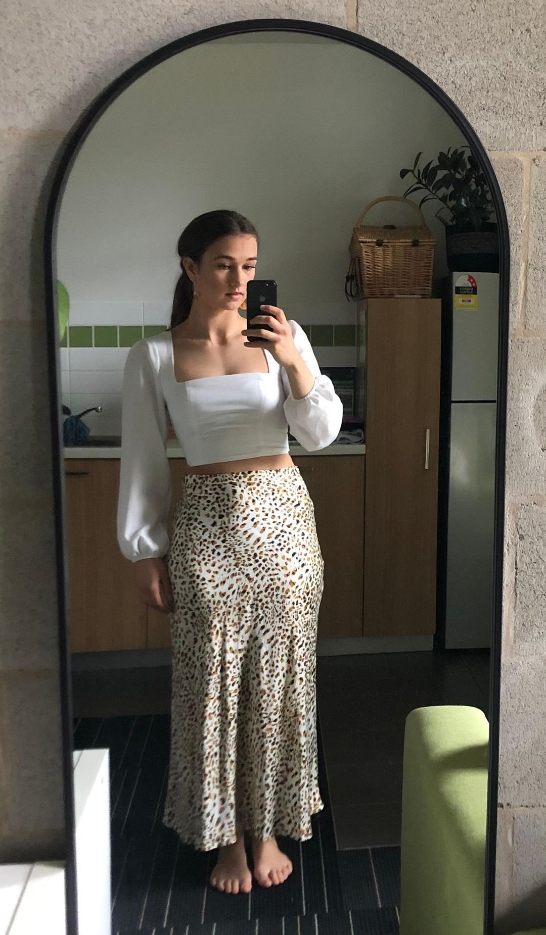 Bec & Bridge Catalonia Midi Skirt Leopard Print Size 10 for rent on The Volte - main image