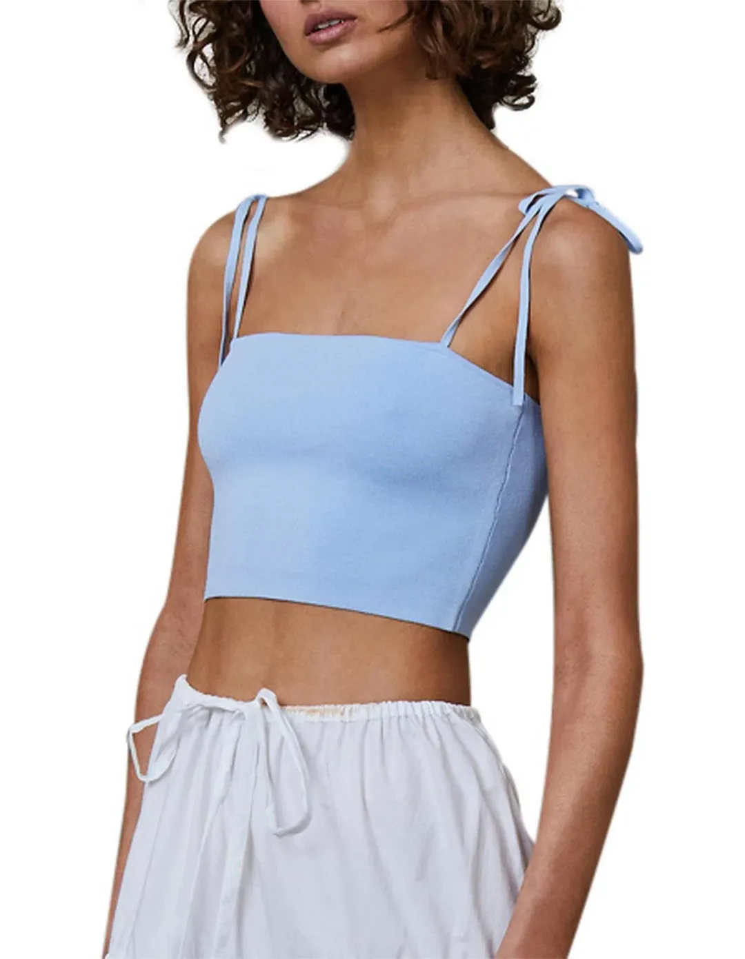 Bec & Bridge Lola Sleveless Sky Blue Crop Top Blue Size 10 for rent on The Volte - main image