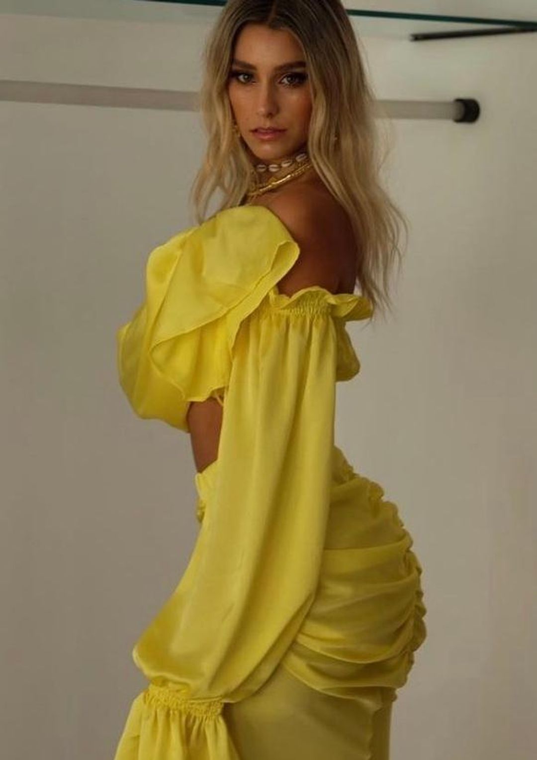 Khirzad Femme Gitana Top And Roma Runch Skirt Set Yellow Size 6 for rent on The Volte - main image