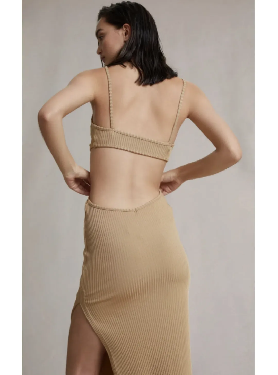 Bec & Bridge Selene V Maxi Dress Camel Size AU 6 for rent on The Volte - main image