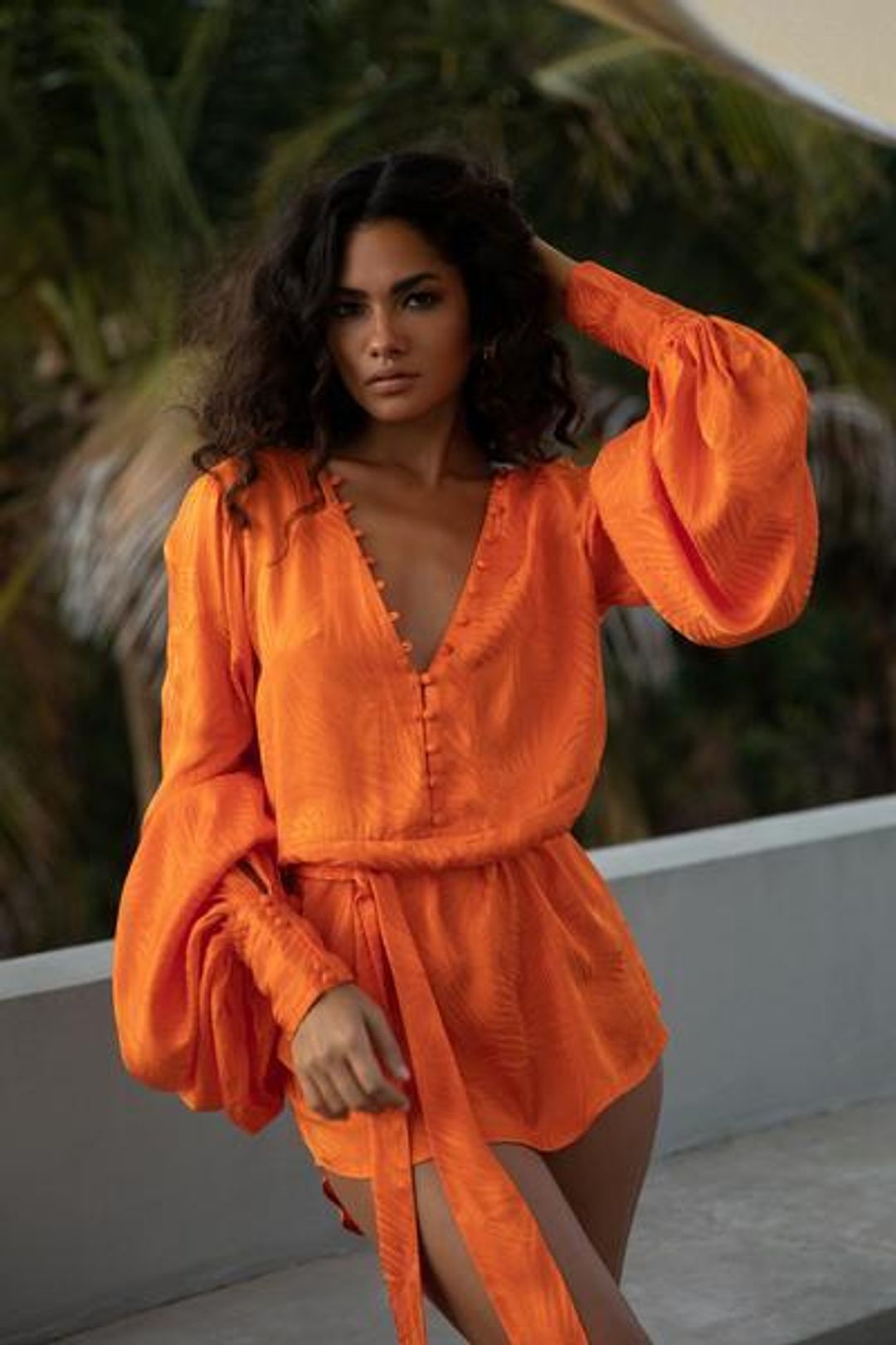 Rat and Boa Harlequin Dress Orange Size 8 for rent on The Volte - main image