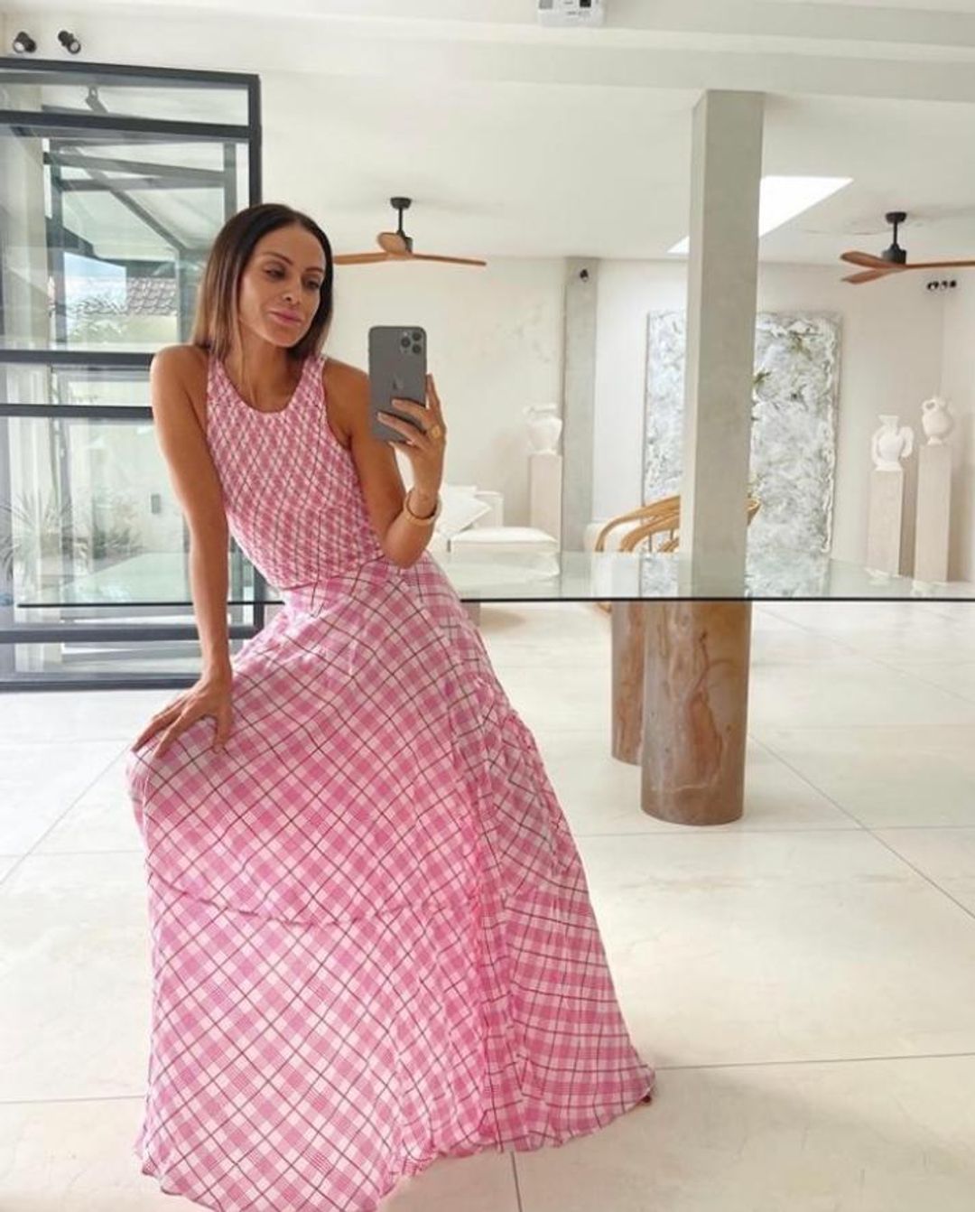 SWF Shirred singlet and skirt pink size 12  for rent on The Volte - main image