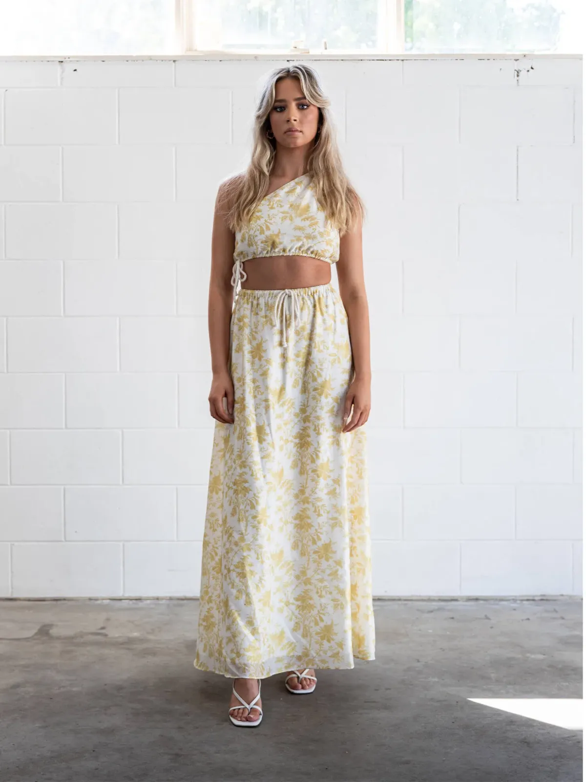 Sir The Label Clementine Set Midi Yellow Floral Print | AU 6 for rent on The Volte - main image