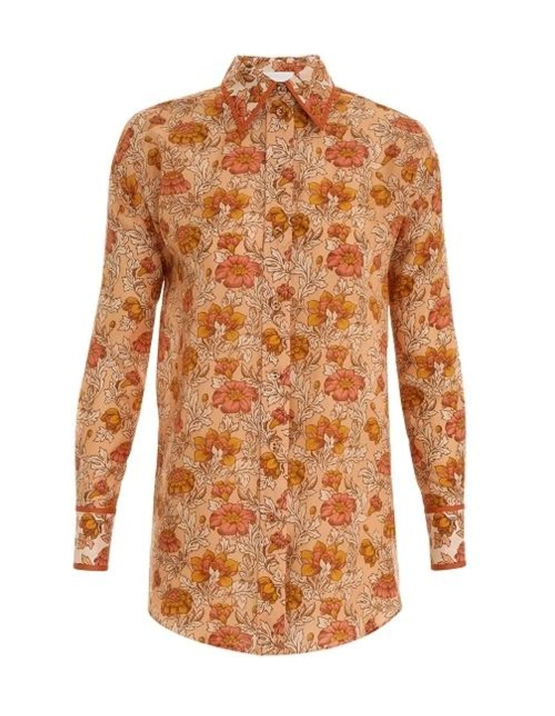 Zimmermann Andie Relaxed Shirt Almond Floral Size 1 / AU 10 for rent on The Volte - main image