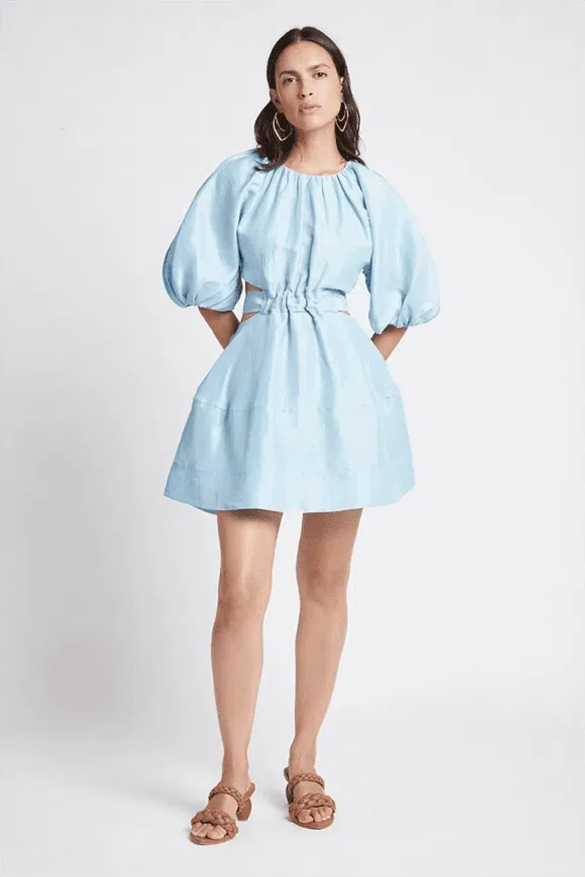 Aje Psychedelia Cut Out Mini Dress Blue Size 4 for rent on The Volte - main image