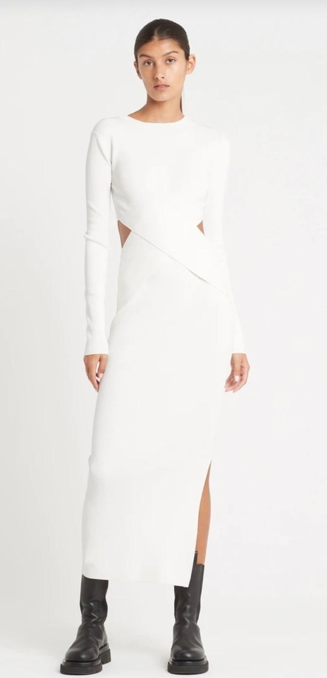 Sir The Label Celena Draped Dress Midi White | AU 6 for rent on The Volte - main image