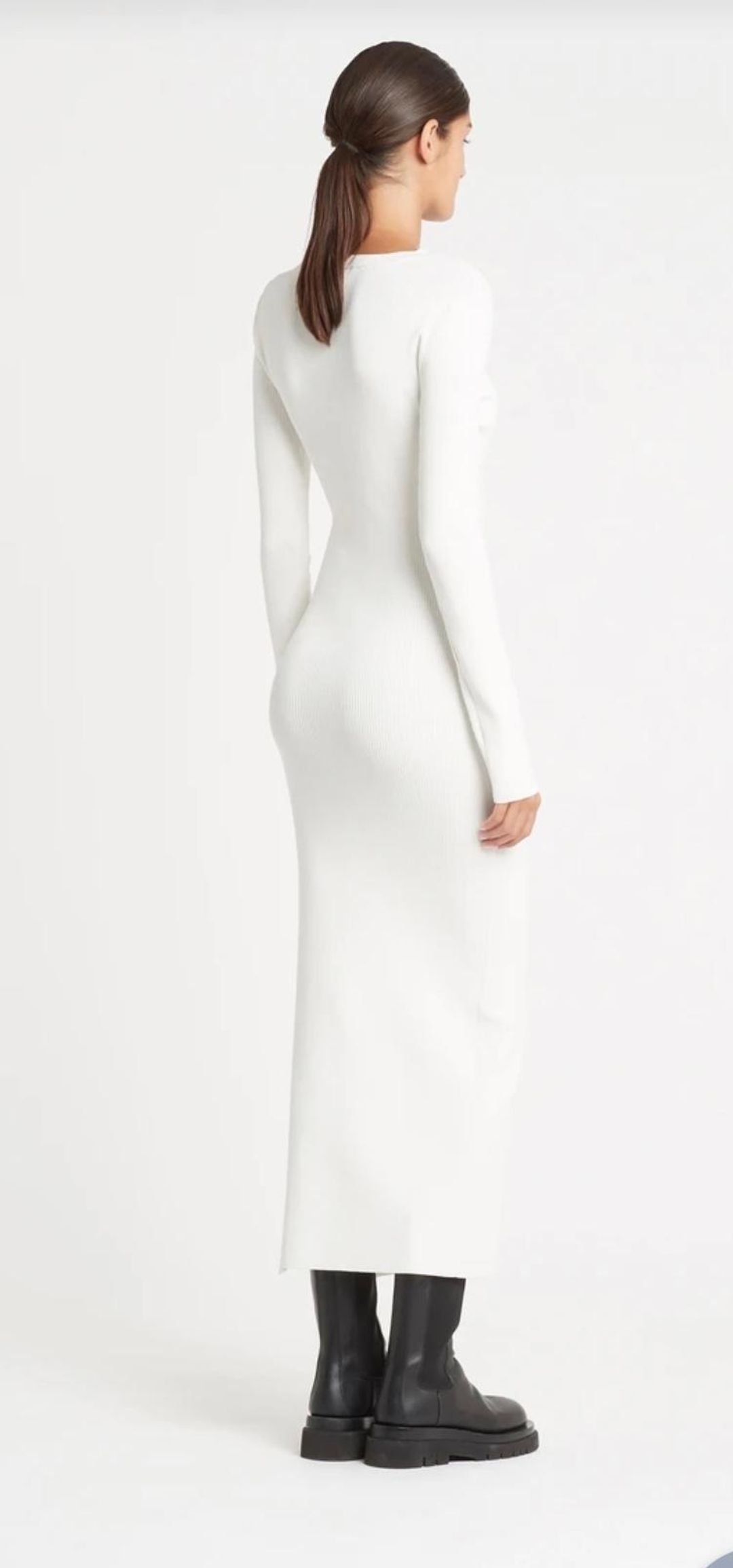 Sir The Label Celena Draped Dress Midi White | AU 6 for rent on The Volte - main image
