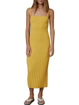 Bec & Bridge Antoinette Knit Midi Dress Yellow Size 8 for rent on The Volte - image 1