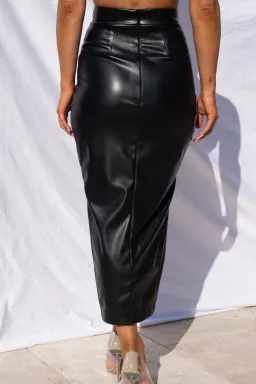 Effie Kats Thigh Split Midi Skirt and Crop Top Set Black Size XS / AU 6 for rent on The Volte - image 3