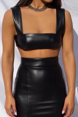 Effie Kats Thigh Split Midi Skirt and Crop Top Set Black Size XS / AU 6 for rent on The Volte - image 5