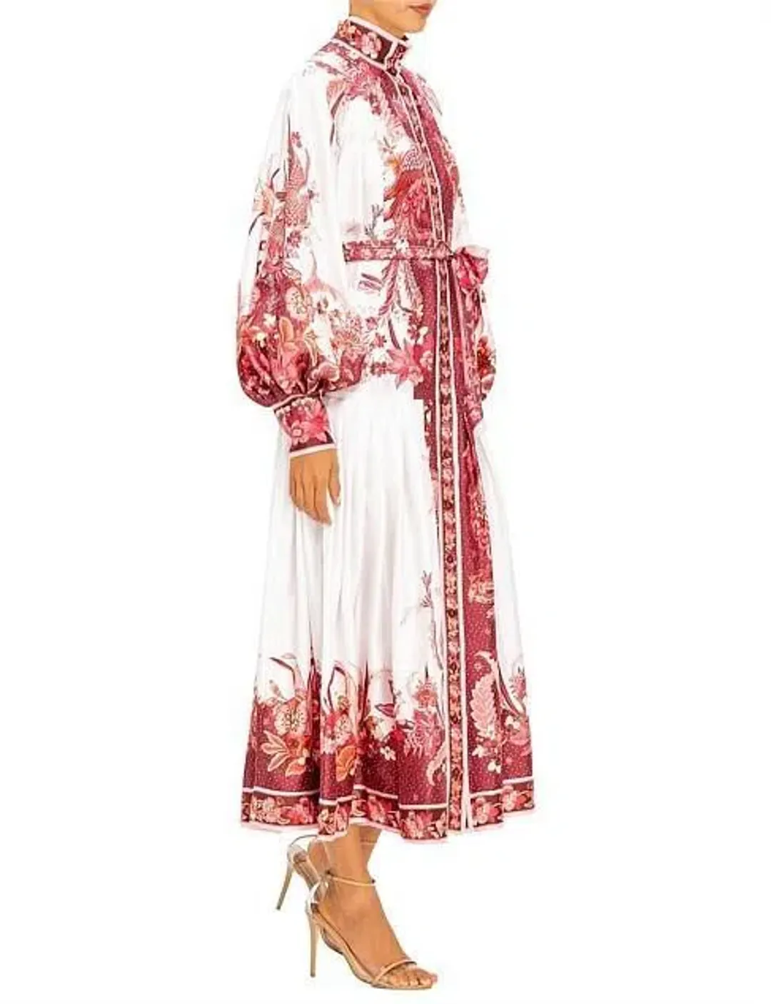 Zimmermann Wavelength Placement Midi Dress Pink Phoenix Size 1 / Au 10 for rent on The Volte - main image