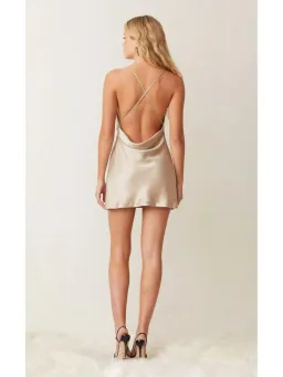 Bec & Bridge Pearl Bay Mini Dress Champagne Beige Size XS / AU 6 for rent on The Volte - image 2