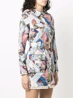 Zimmermann Postcard Shirt Mini Dress Print Size 0 for rent on The Volte - image 2