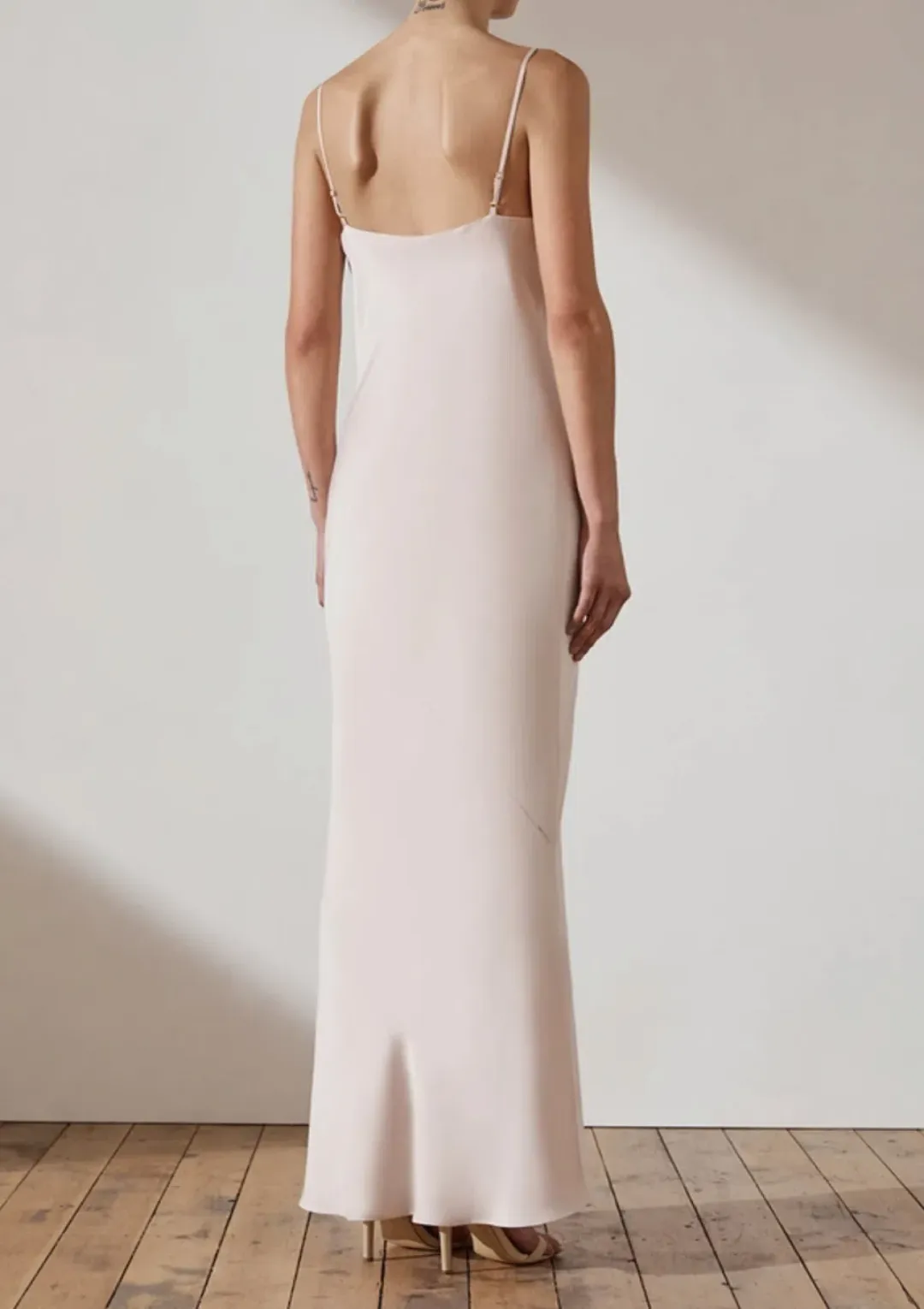 Shona Joy Luxe Bias Cowl Slip Dress Porcelain Size 6 for rent on The Volte - main image